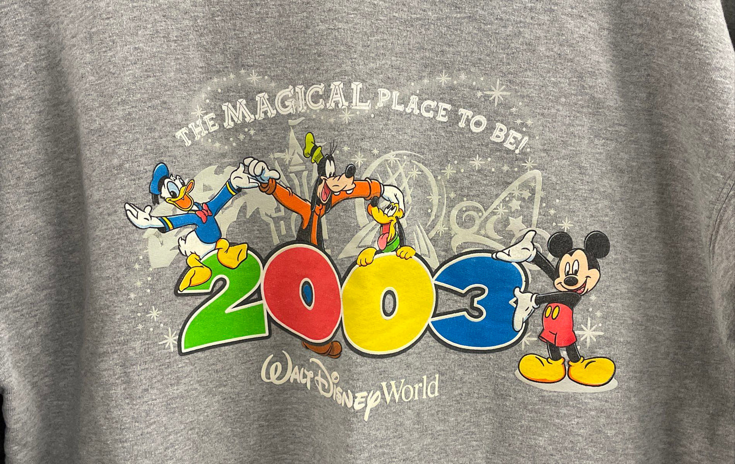 Vintage 2003 Walt Disney World Mickey Mouse Sweatshirt Gray XL