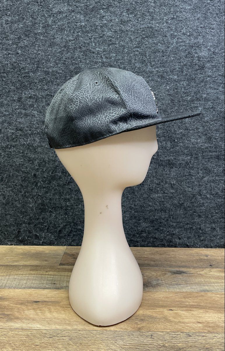 Jordan Youth Snapback Hat Gray Black Elephant Print Metal Jumpman Logo