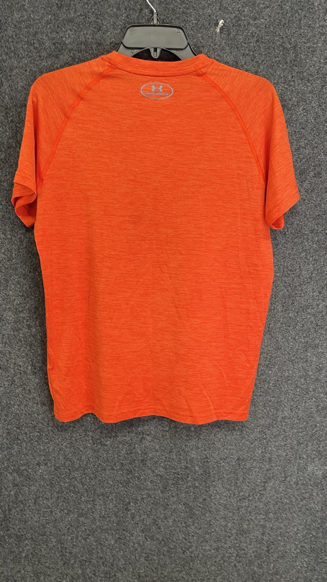 Under Armour Men's Tech Short Sleeve Shirt Orange Heather Gym Workout Loose Sz S