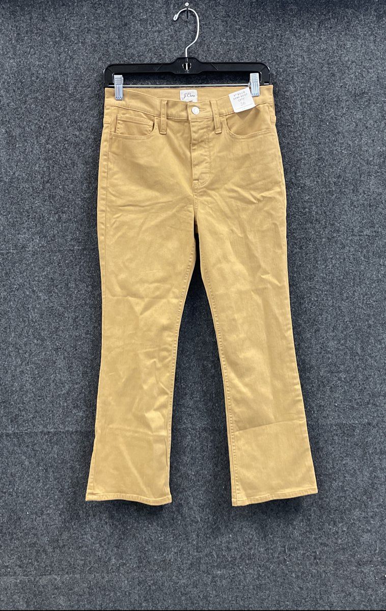 J.Crew Women's 9" Billie Demi Boot Crop Brown Pants Stretch NWT Sz 26