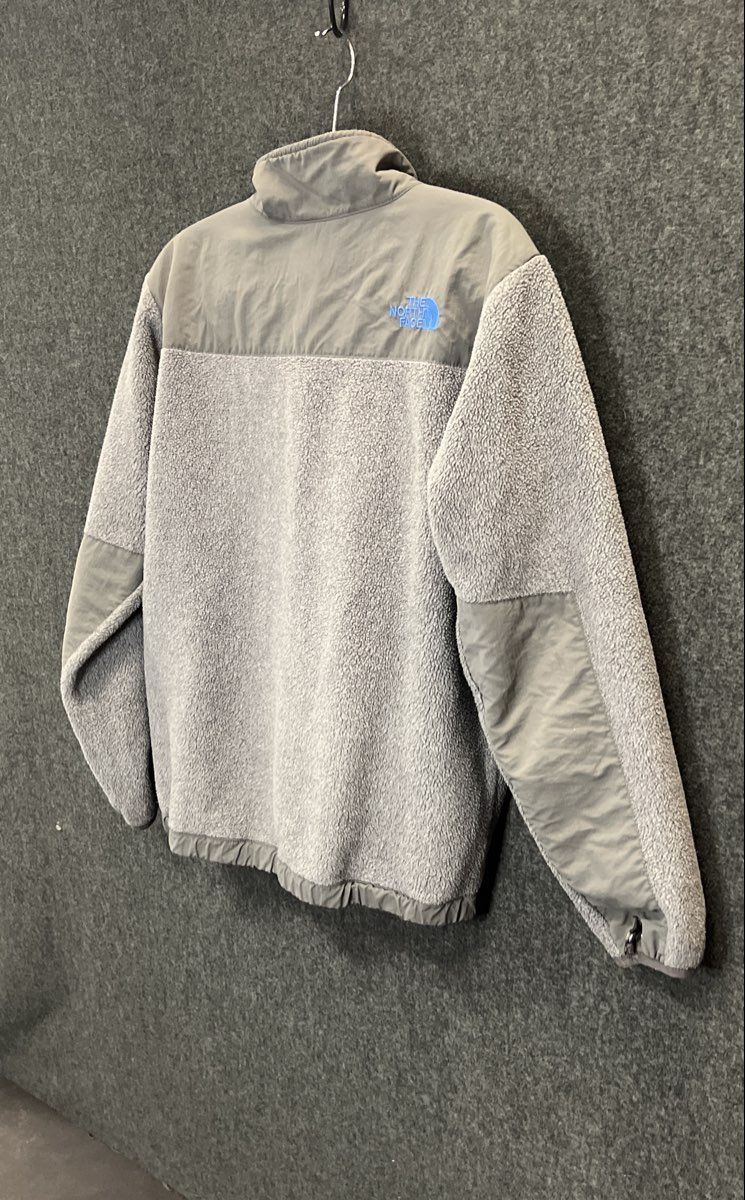 The North Face Boy's Denali Fleece Jacket Gray Blue Full Zip Polartec