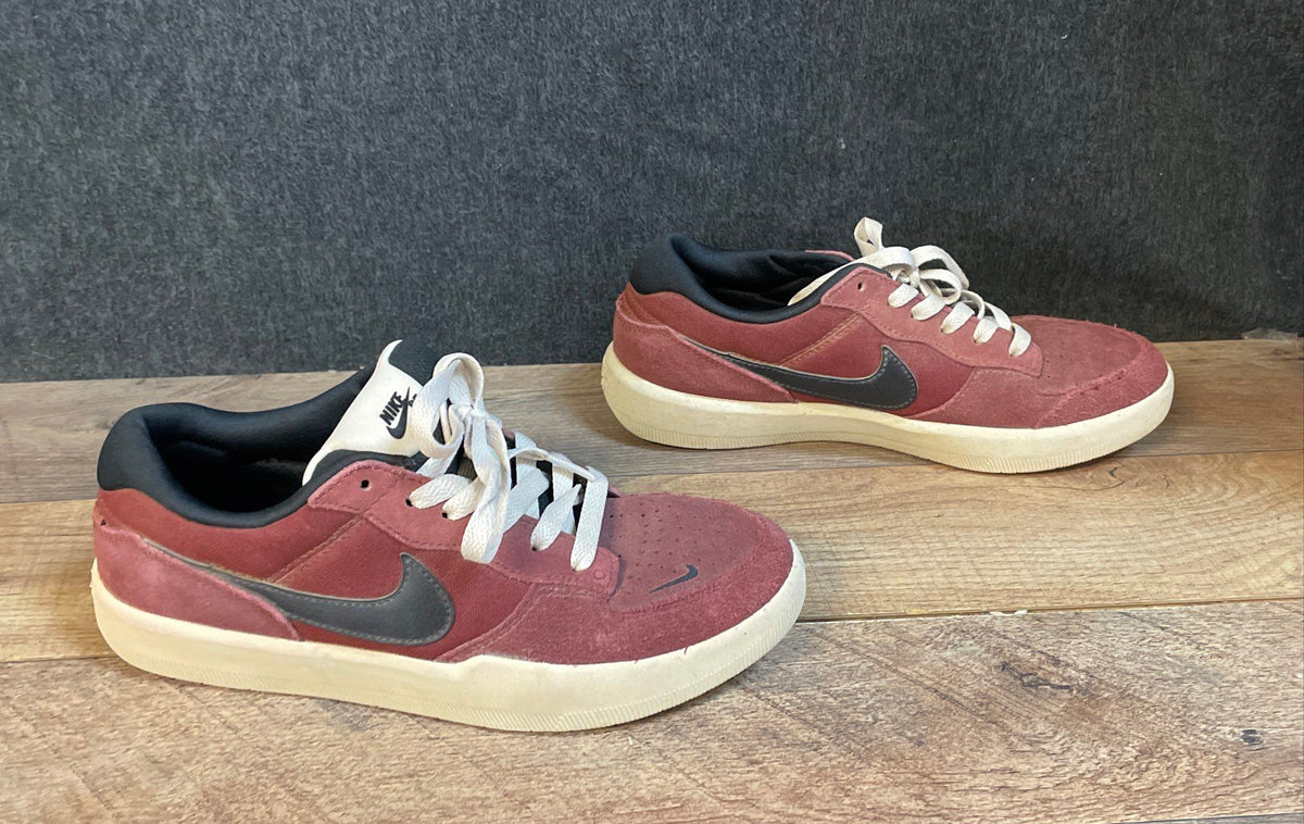 Nike SB Force 58 Brick Red Suede Low Top Skate Shoes Size 8