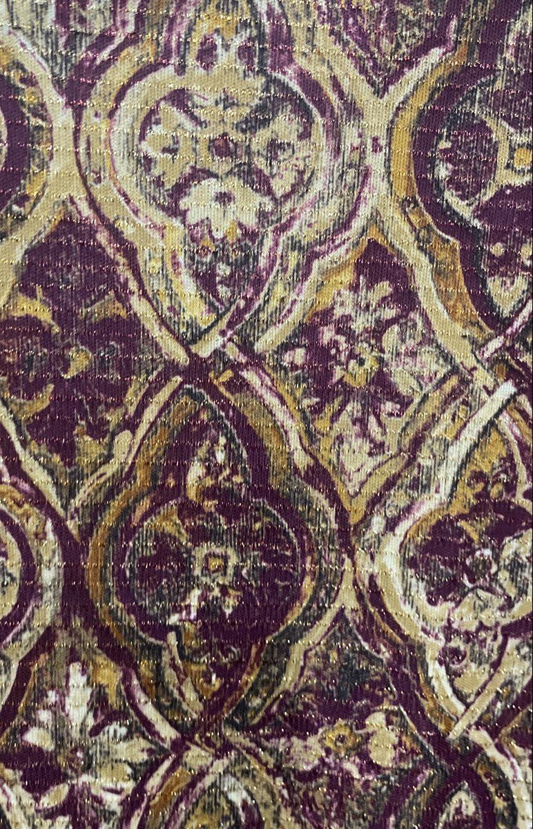 Roaman's Women's Purple Brown Metallic Paisley Cardigan Tank Set