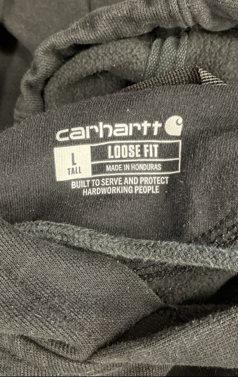Carhartt Men's Black Loose Fit Pullover Hoodie Sweatshirt Sz L Tall