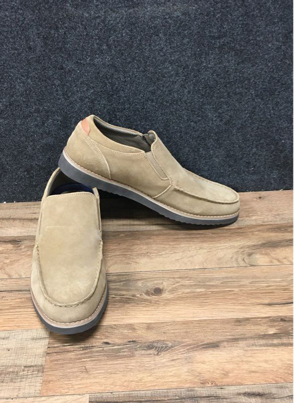 Lands' End Men's Tan Suede Slip-on Moc Toe Loafers Size 11.5 D with Box