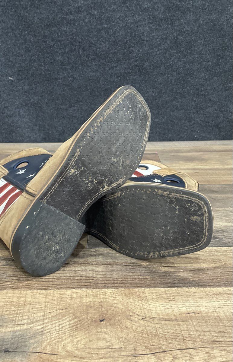 Smoky Mountain Kids American Flag Stars & Stripes Western Cowboy Boots Size 2 R