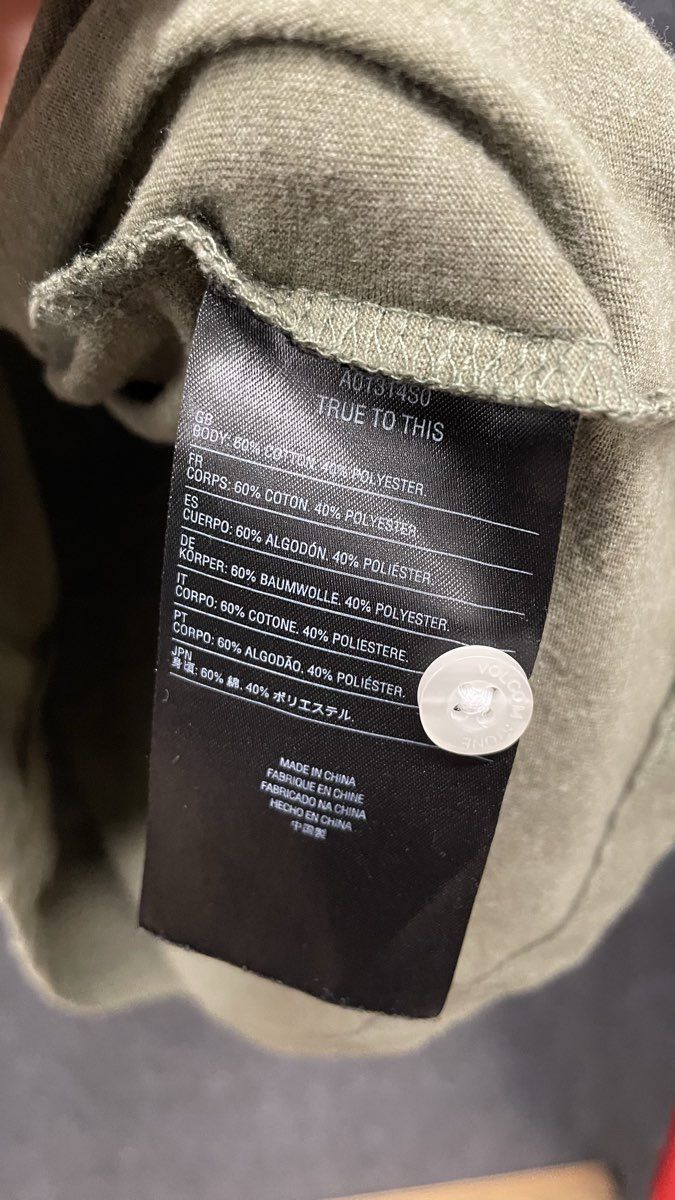 Volcom Wowzer Short Sleeve Polo Shirt Heather Green Stone Logo Asymmetrical Sz M