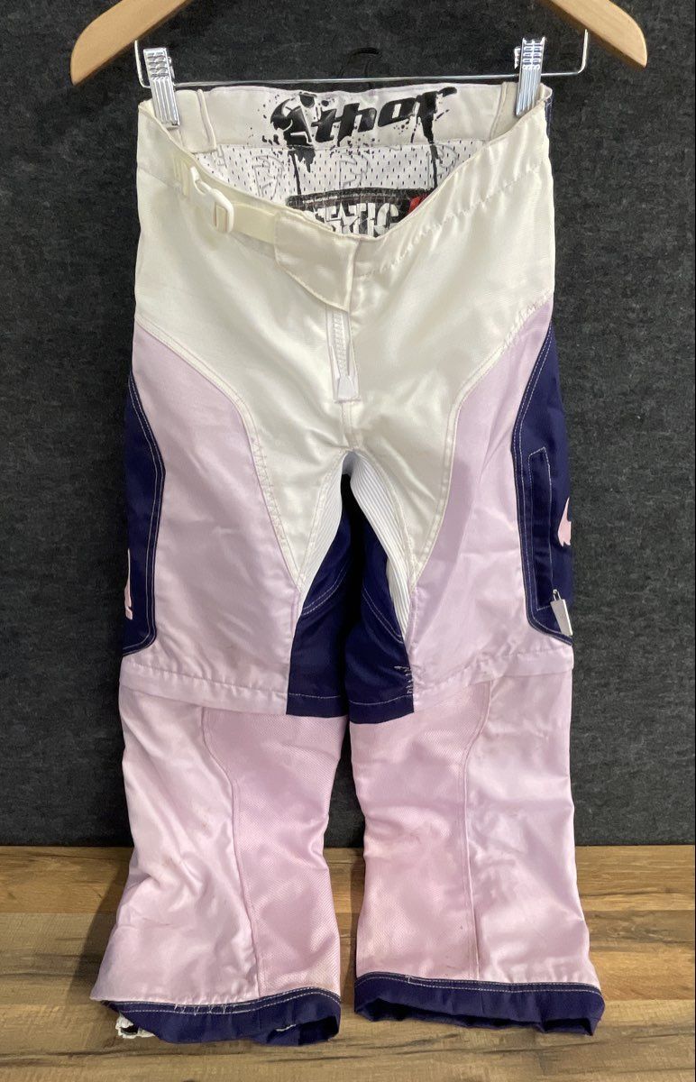 Thor Women's Static Motocross Racing Pants Purple Pink White Vintage Y2K Sz 5/6
