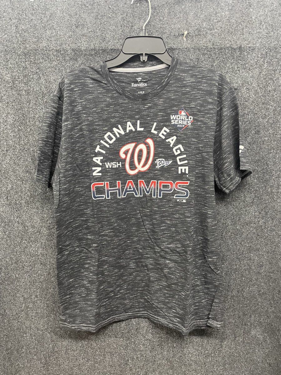 Fanatics Men's Washington Nationals 2019 NL Champs World Series T-Shirt Gray L