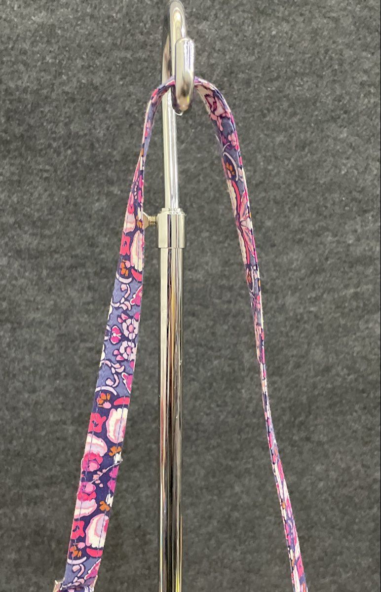 Vera Bradley Pink Purple Floral Quilted Crossbody Bag Turn Lock Purse