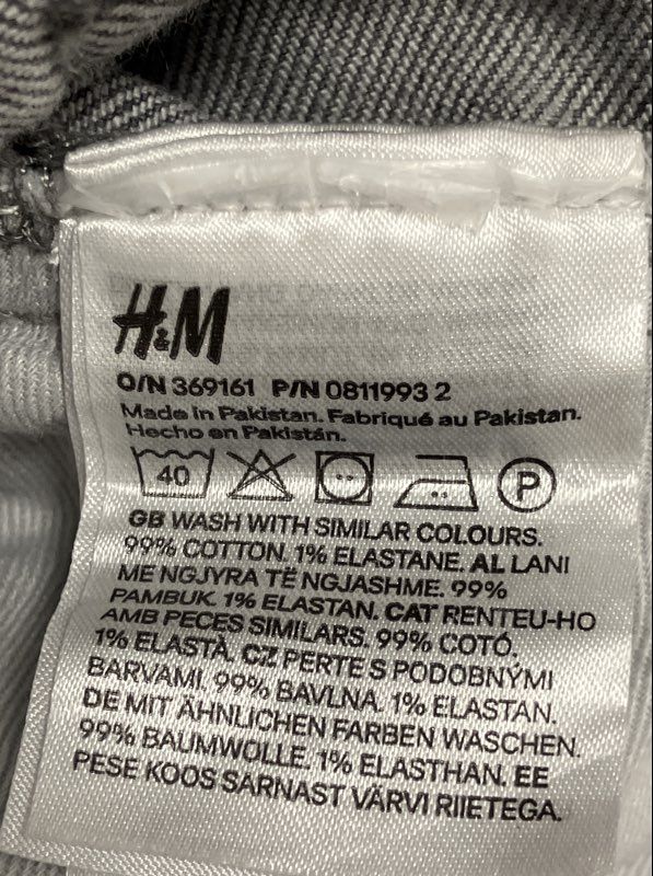 H&M Men's Gray Straight Regular Fit Jeans Faded Wash Denim NWT Size 34x32