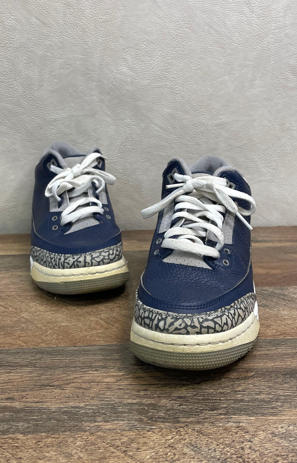 Nike Air Jordan 3 Retro GS Georgetown Midnight Navy Sneakers Size 7Y
