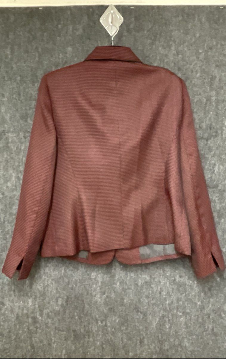Le Suit Women's Maroon Textured 3-Button Suit Jacket Blazer Sz 12