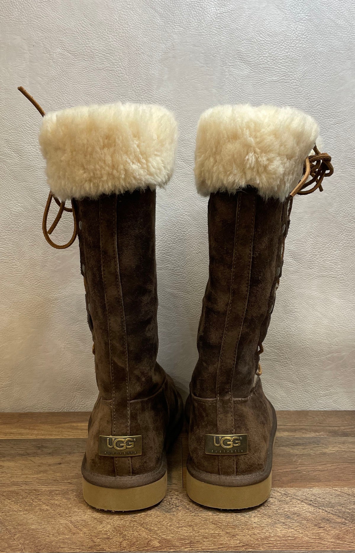 Vintage 2000s UGG Australia Upside Tall 5163 Brown Suede Boots Women's Size 9