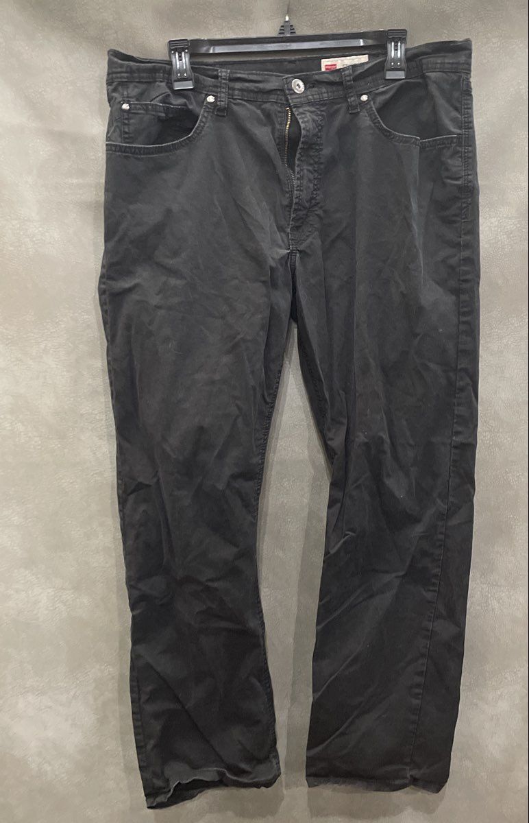 Wrangler Men's Black Straight Fit 5-Pocket Stretch Pants Sz 36x30