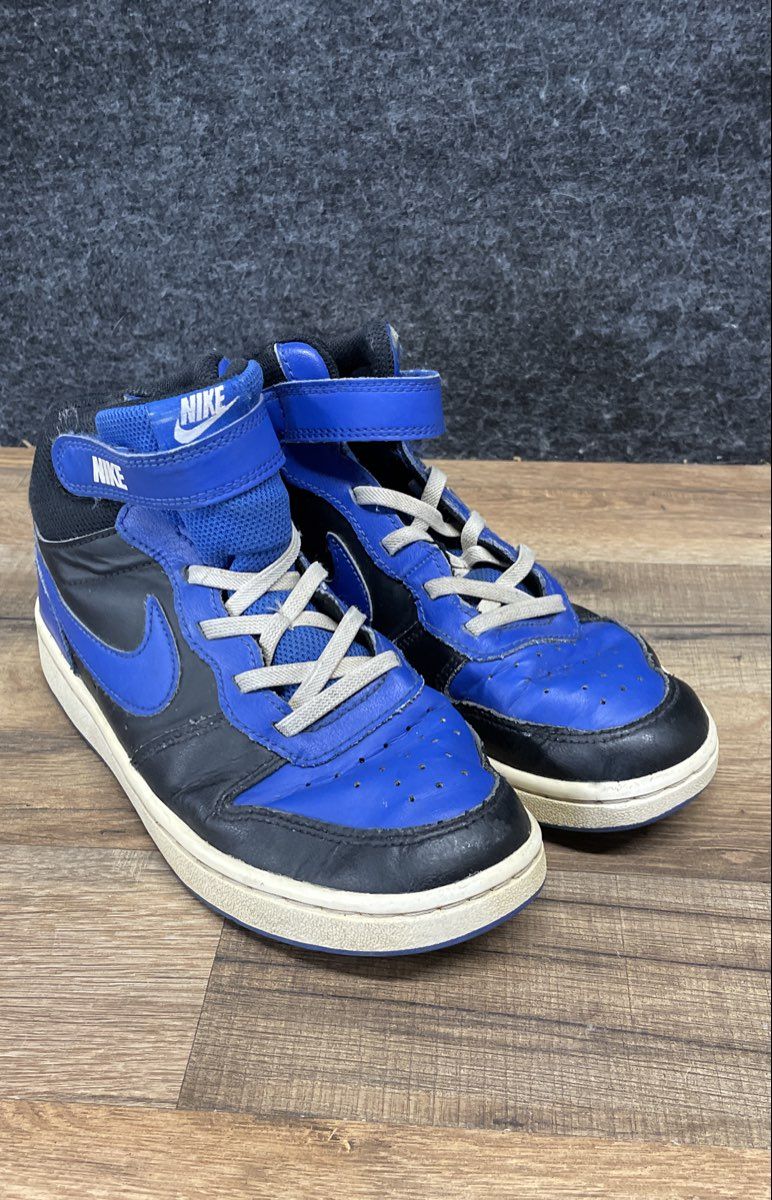 Nike Court Borough Mid 2 Black Hyper Royal Mid Top Sneakers Size 3Y