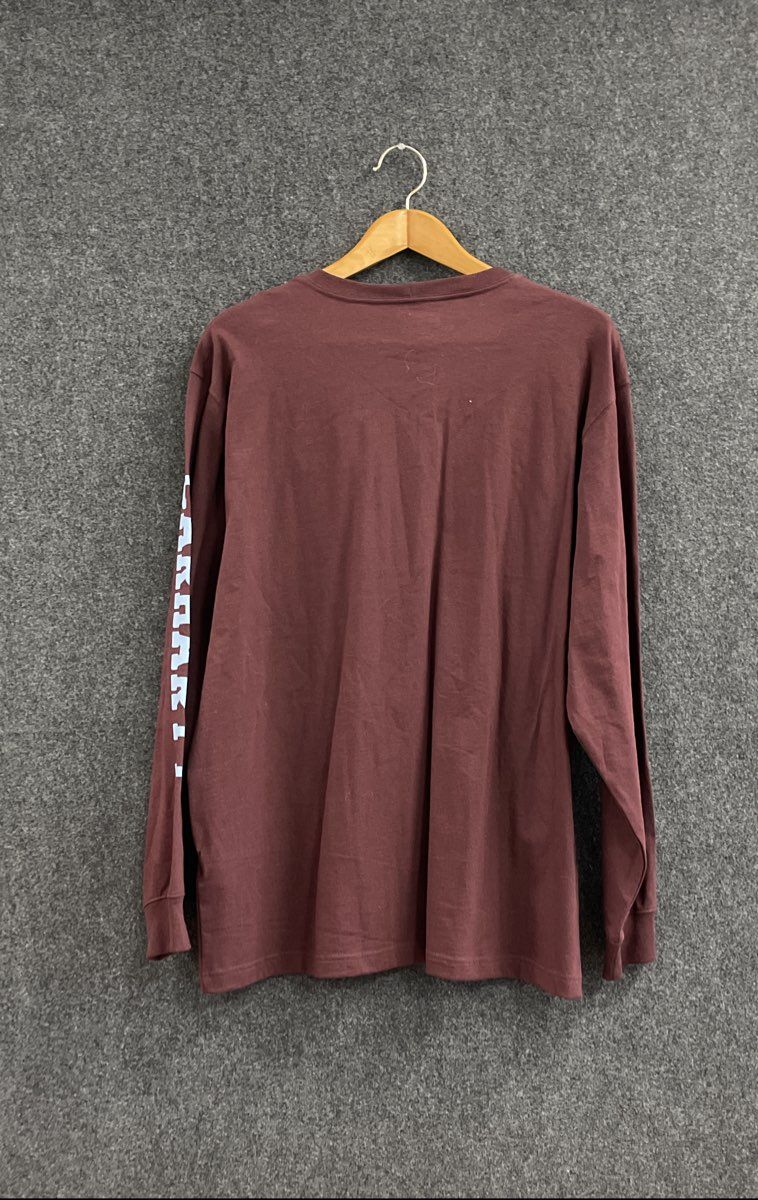 Carhartt Men's Burgundy Loose Fit Long Sleeve Logo Pocket T-Shirt NWT Sz L