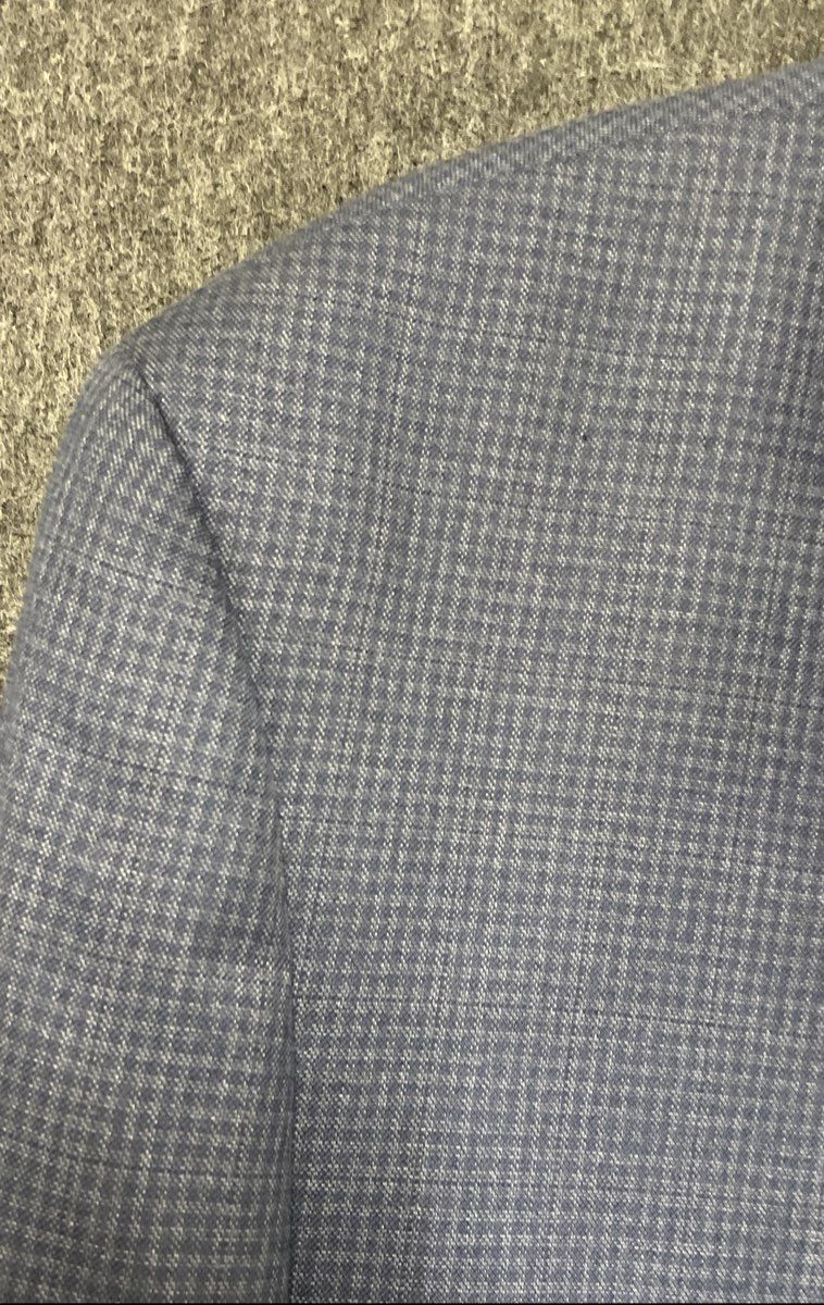 Michael Michael Kors Men's Blue Micro Check Notch Lapel Two Button Blazer Sz 46R