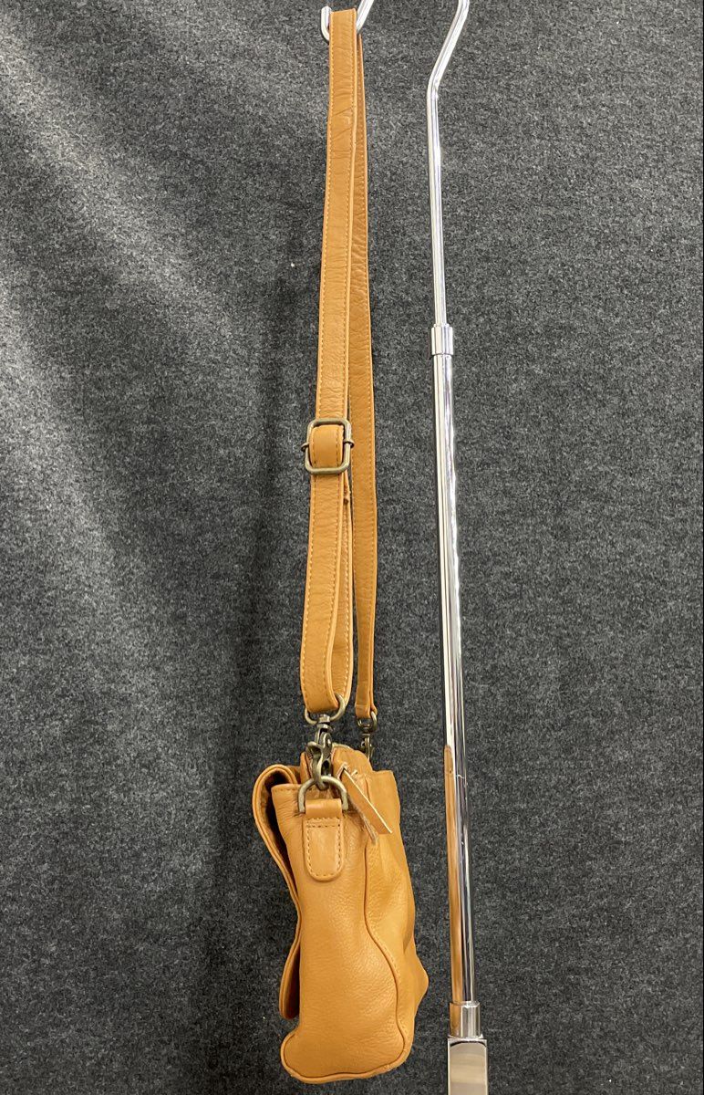 Wanderers Brown Leather Crossbody Bag Small Gold Hardware Purse