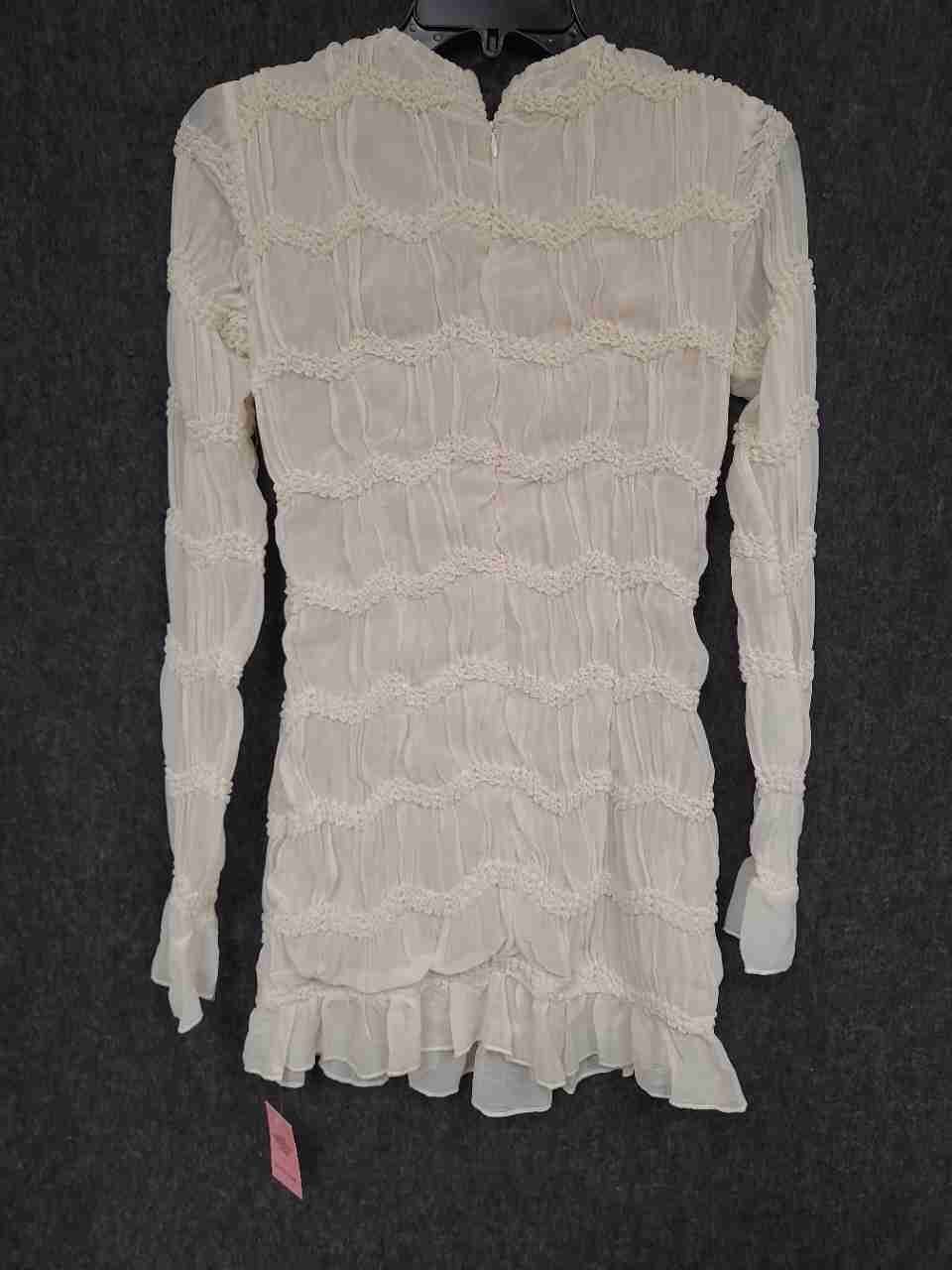 PrettyLittleThing Women's Almond Textured Long Sleeve Mini Dress Sz 2 NWT