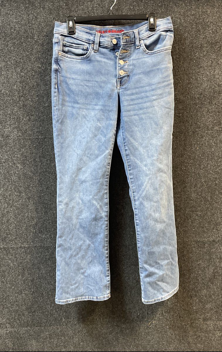 Lucky Brand Women's Jeans Light Wash Blue Button Fly Straight Leg Sz 10/30A