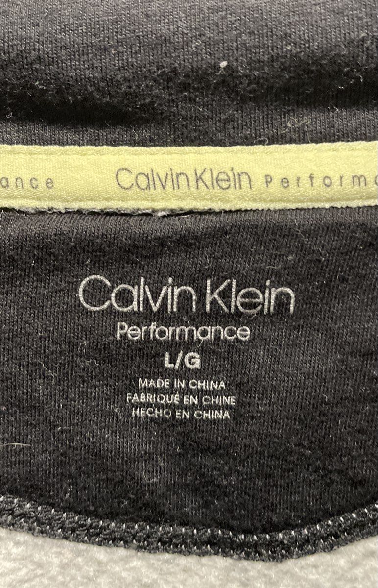 Calvin Klein Performance Women's Gray Funnel Neck Raglan Sweatshirt Logo Sz L