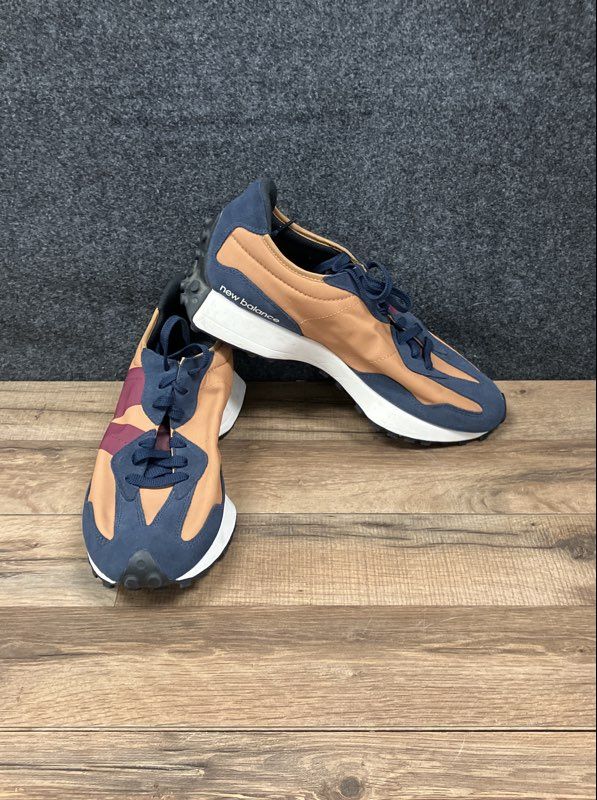 New Balance 327 Tan Navy Burgundy Lifestyle Sneakers Men's Size 12 MS327TA
