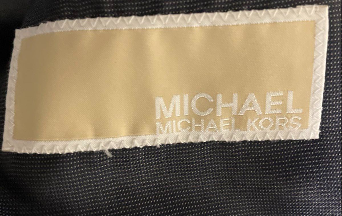 Michael Michael Kors Men's Blue Micro Check Notch Lapel Two Button Blazer Sz 46R