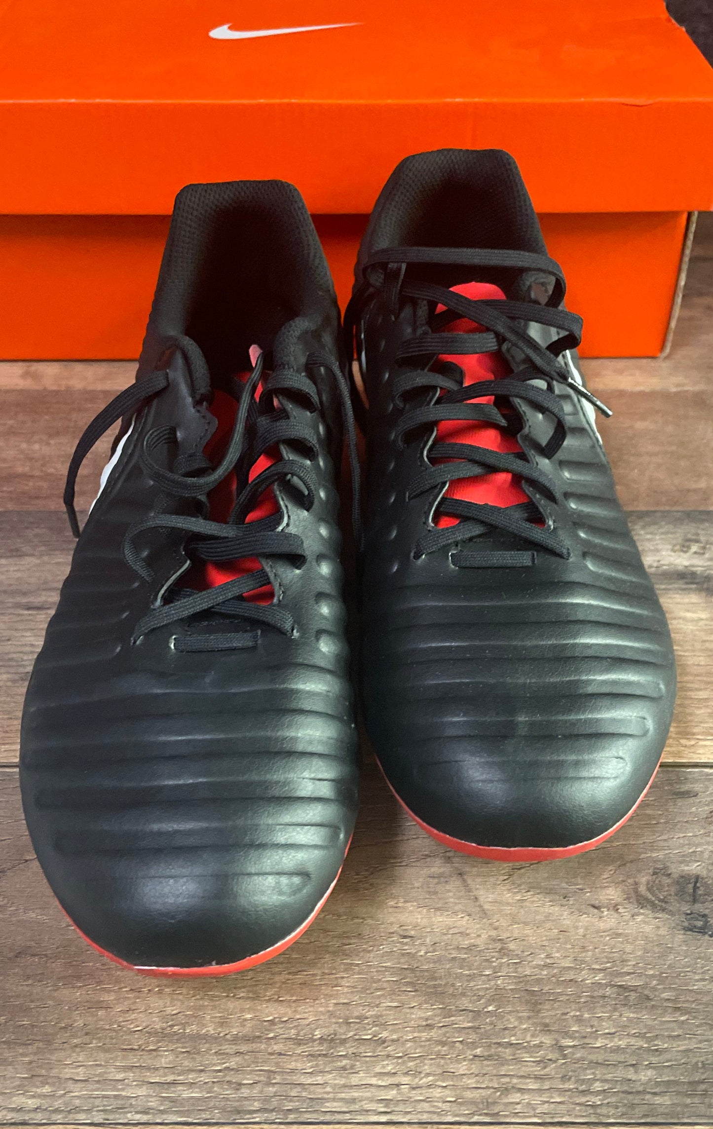 Nike Tiempo Legend 7 Academy FG Black White Red Soccer Cleats Size 8.5