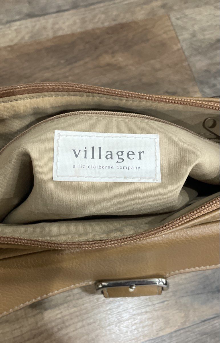 Vintage Villager Brown Pebbled Vinyl Shoulder Bag