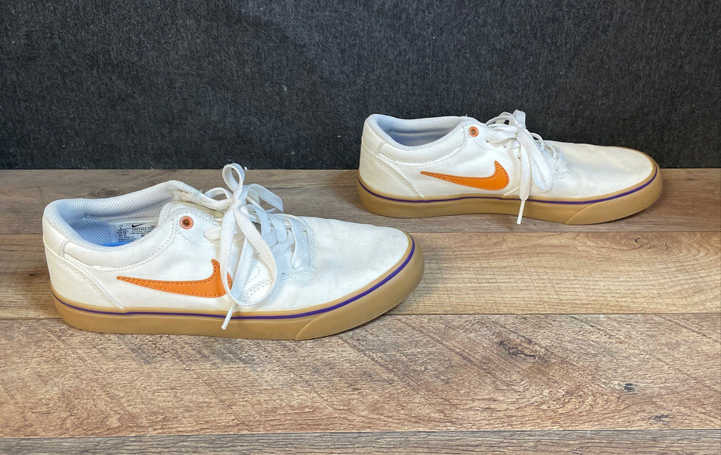 Nike SB Chron 2 White Magma Orange Gum Skate Shoes Size 6