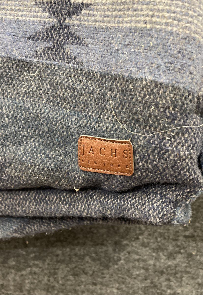 JACHS NY Aztec Southwestern Fleece Lined Shirt Jacket Shacket Blue Grey NWT Sz L