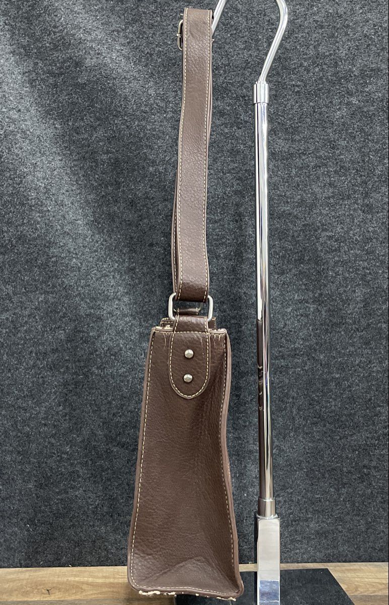 Montana West Brown Leather Studded Embroidered Western Crossbody Shoulder Bag