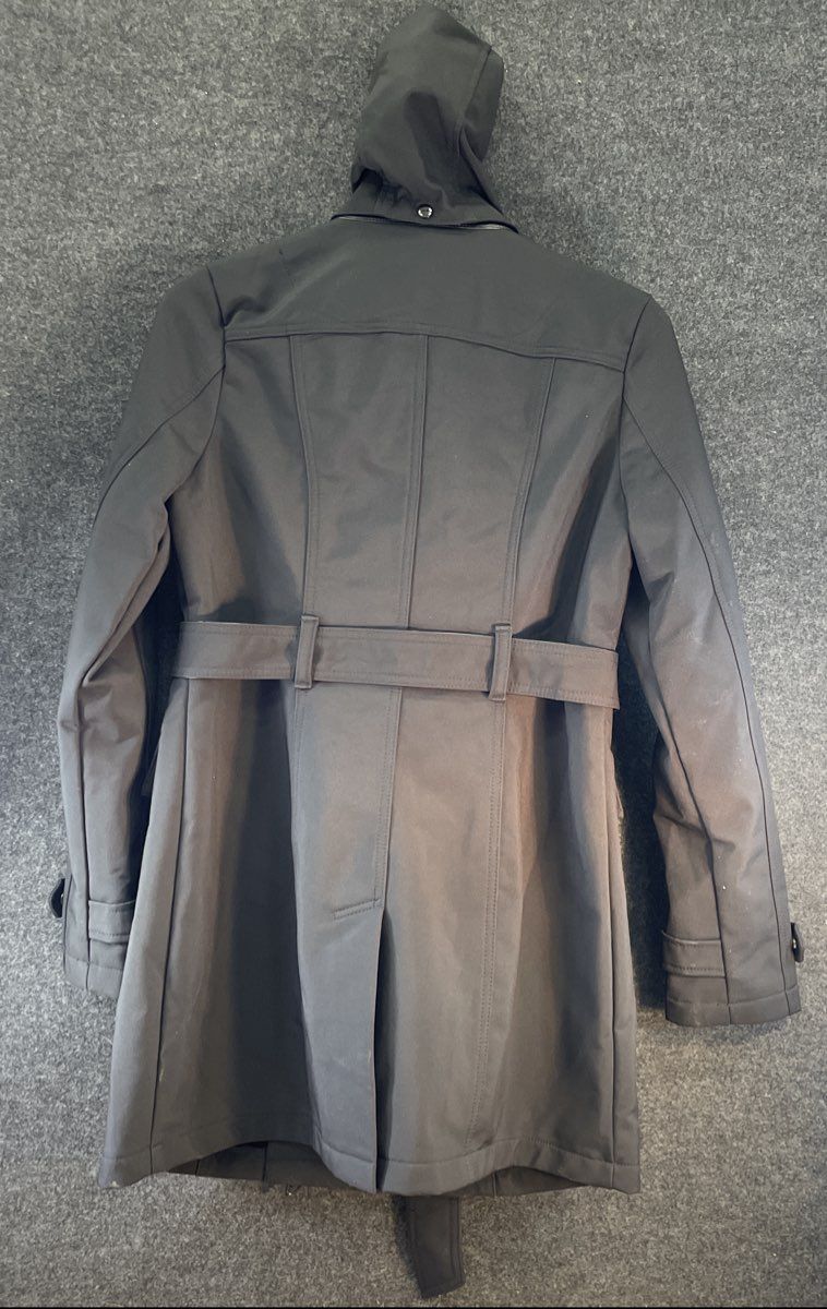 Sebby Collection Women's Black Belted Trench Coat Water Resistant Windproof M