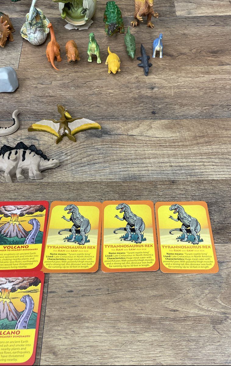 Large Lot Plastic Dinosaur Figures Toys & Cards Mixed Vintage Collection