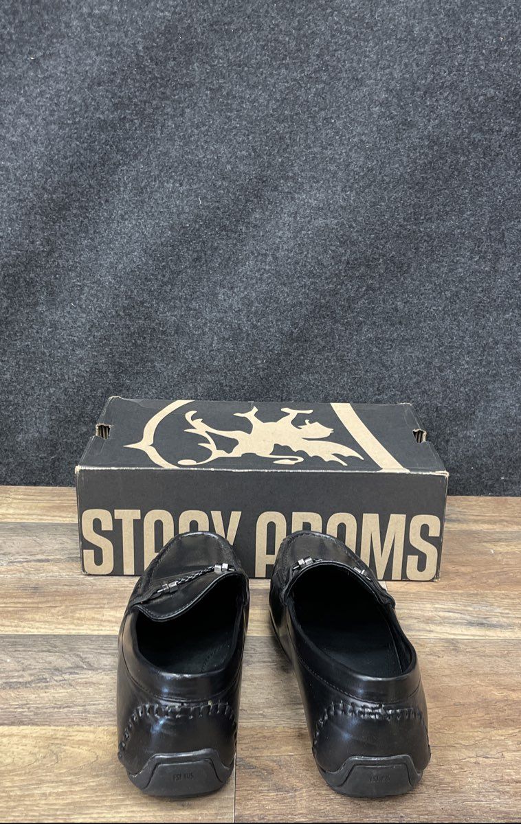 Stacy Adams Percy Black Braided Strap Driver Loafers Men's Size 8