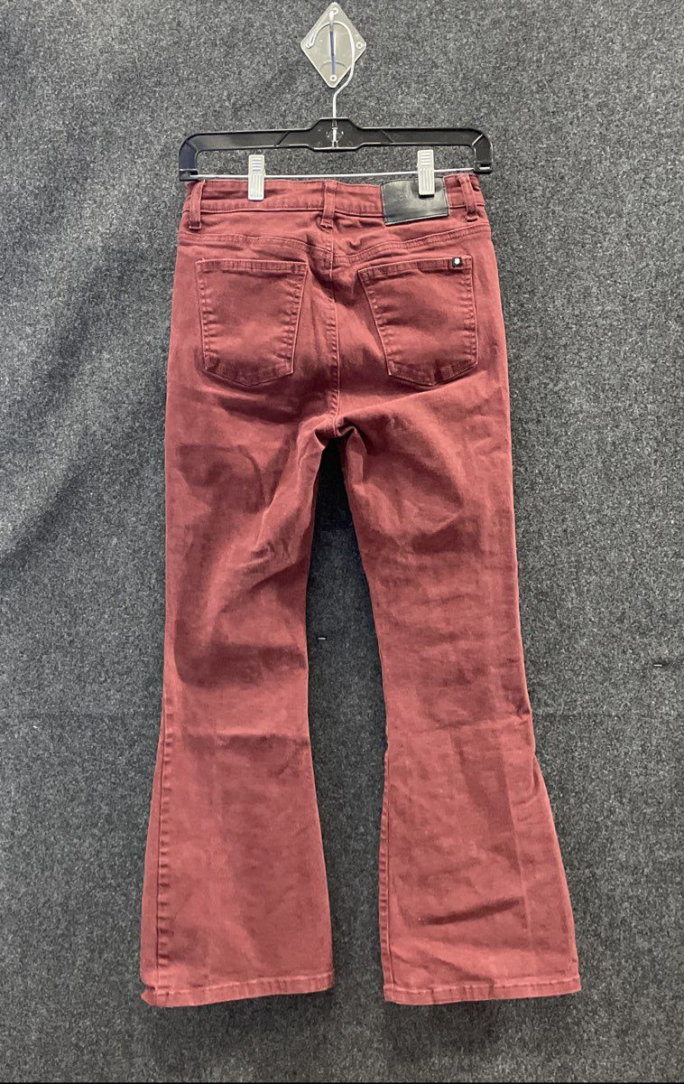 Lucky Brand Women's Burgundy High Rise Flare Jeans Maroon Cotton Sz 6/28 R