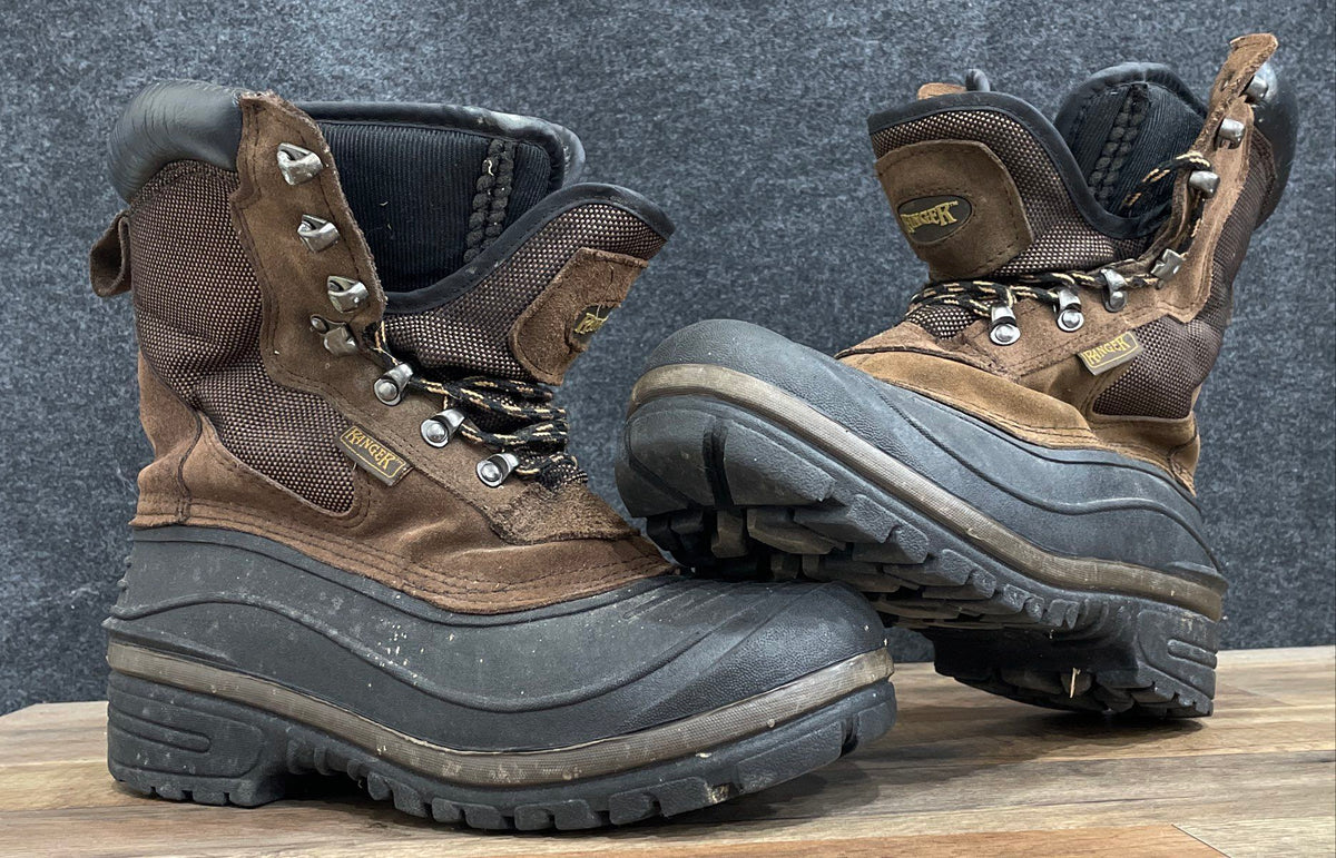 Ranger Men's Brown Black Winter Pac Snow Boots Duck Toe Lace Up Size 9