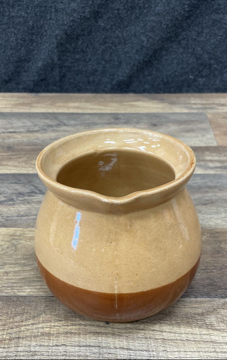 Vintage Cabinart Bake Ware Ceramic Pitcher Creamer USA Log Cabin Motif