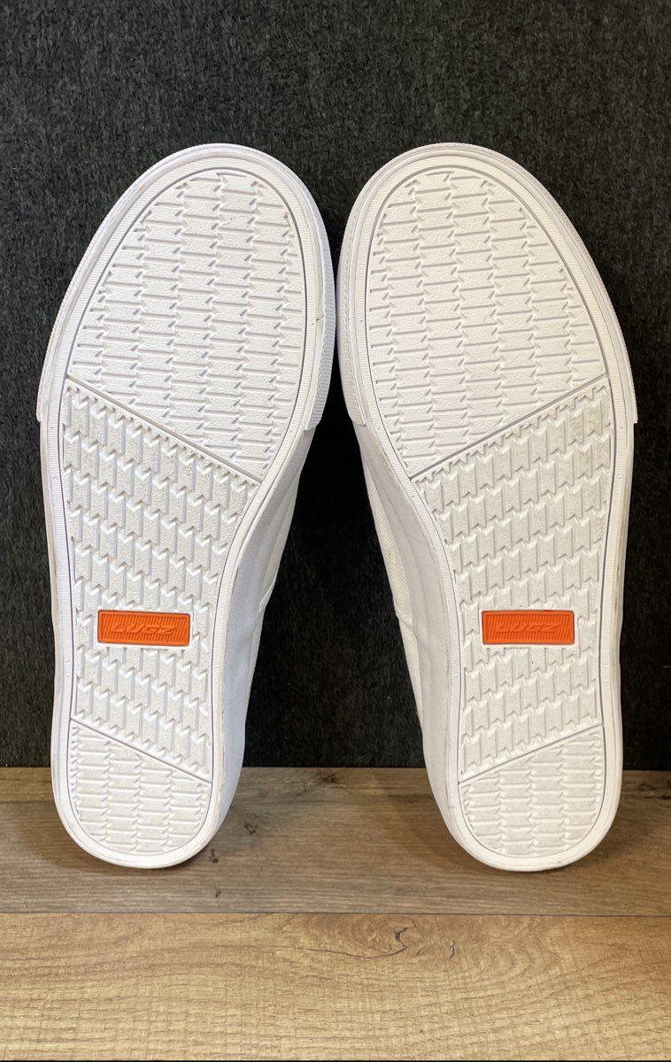 Lugz Clipper White Canvas Men's Slip On Sneakers Size 11