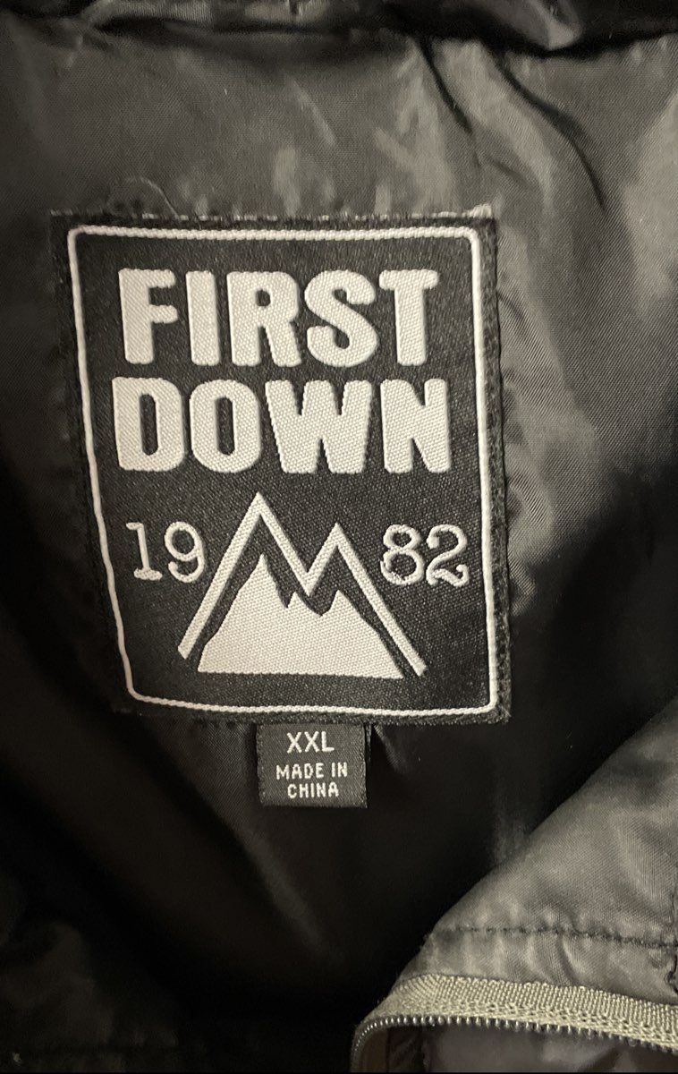 First Down Men's Green Black Down Filled Puffer Vest Sz XXL