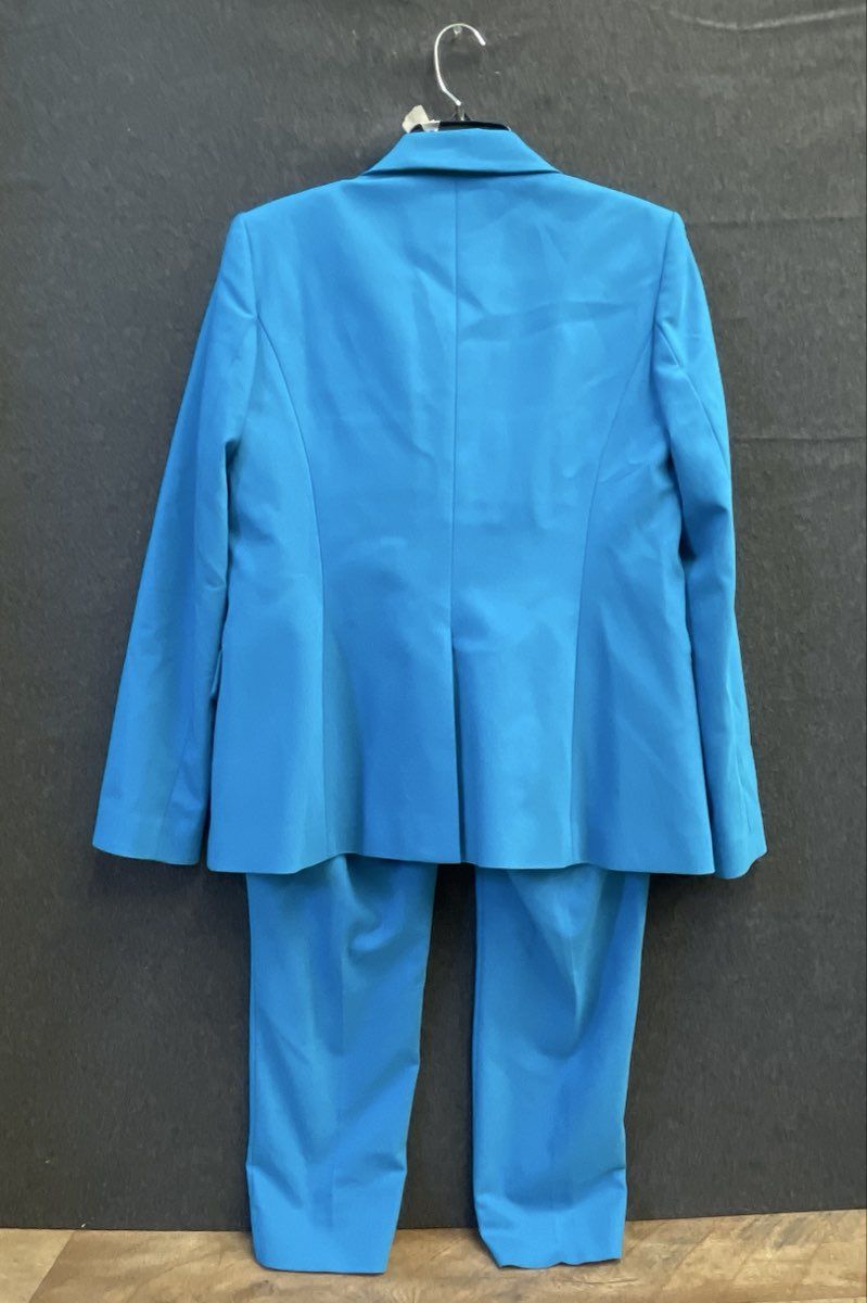 Calvin Klein Women's Blue Single Button Blazer Tapered Pant Suit Set Sz 8