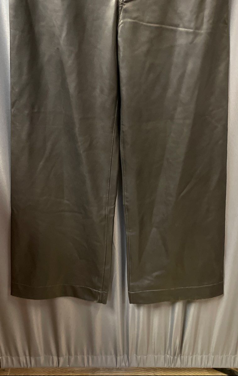 Anthropologie Maeve Women's Black The Colette Faux Leather Wide Leg Pants Sz 29T