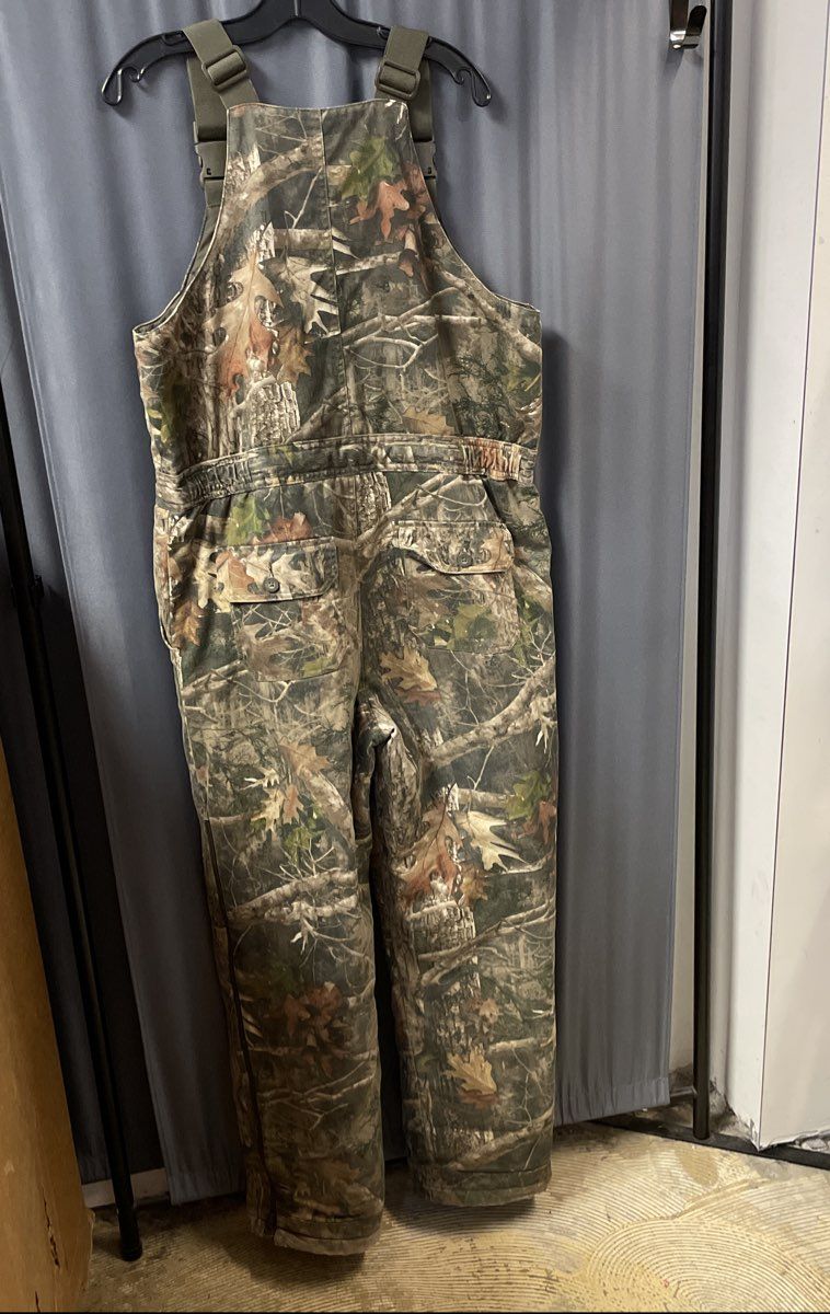 Redhead Men's Silent Hide Insulated Camo Hunting Overalls Bibs True Timber Sz M