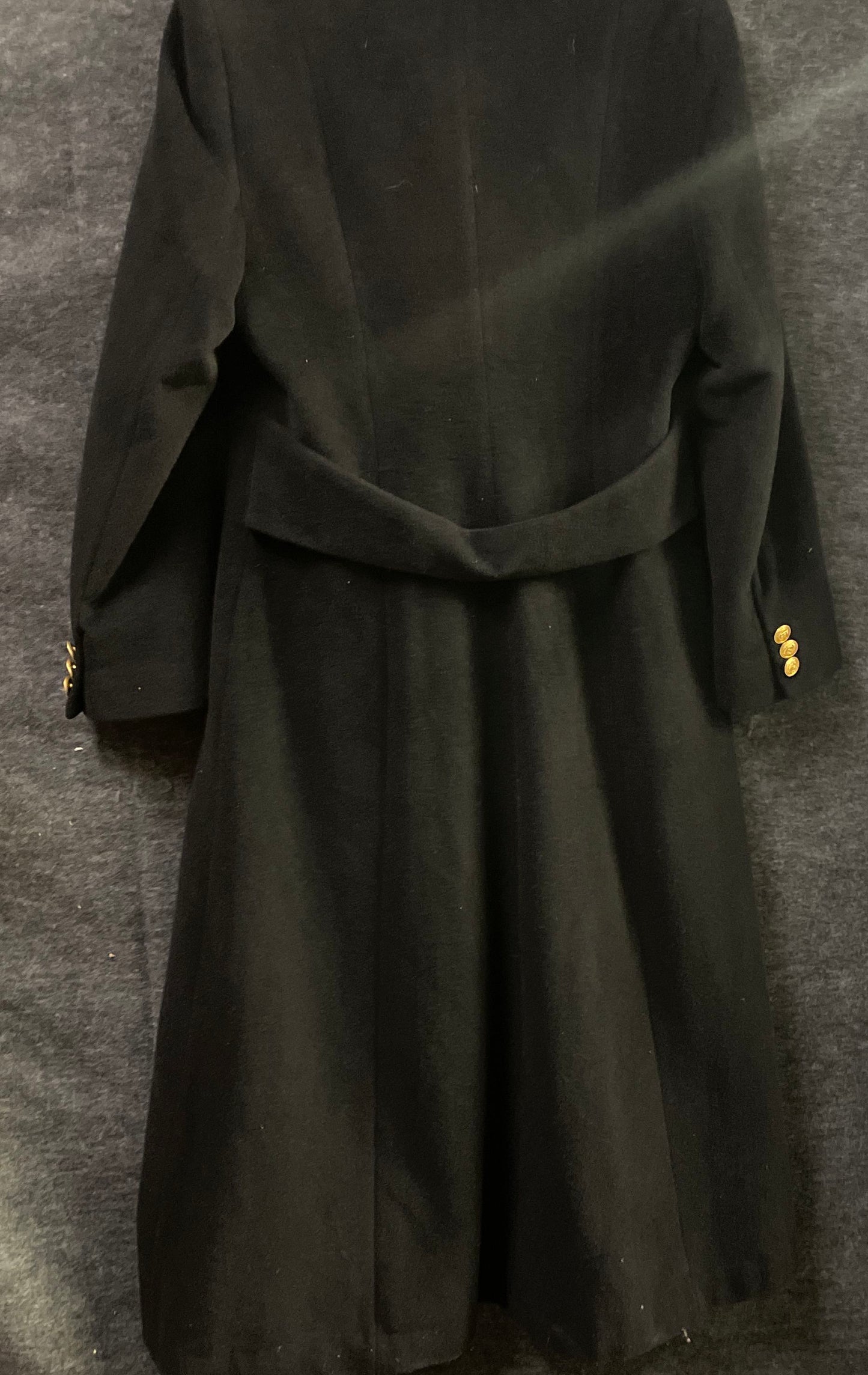 Vintage Y2K Nuage Collection Women's Black Double Breasted Trench Coat Sz 12