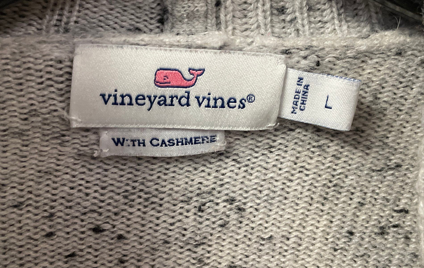Vineyard Vines Women's Gray Speckled Wool Cashmere Wrap Cardigan Size L