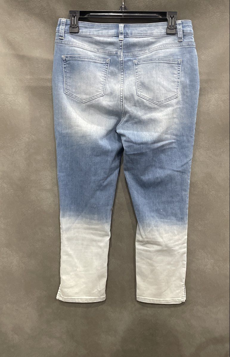 Westport Women's Signature Fit Blue Ombre Dip Dye Crop Jeans Size 4