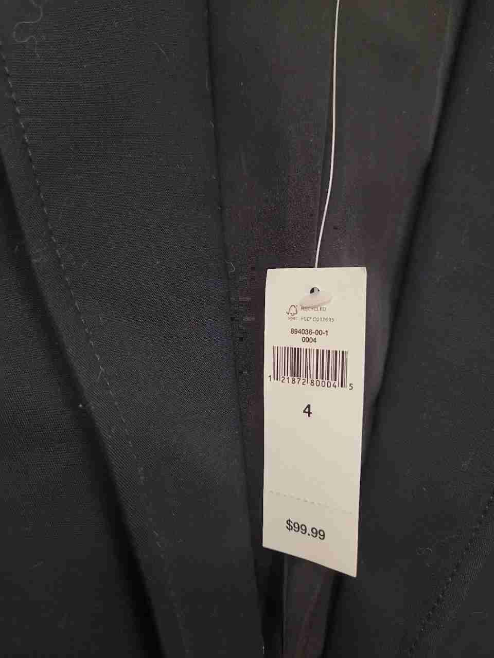 Banana Republic Women's Black Cotton Stretch Tailored Blazer Jacket NWT Size 4