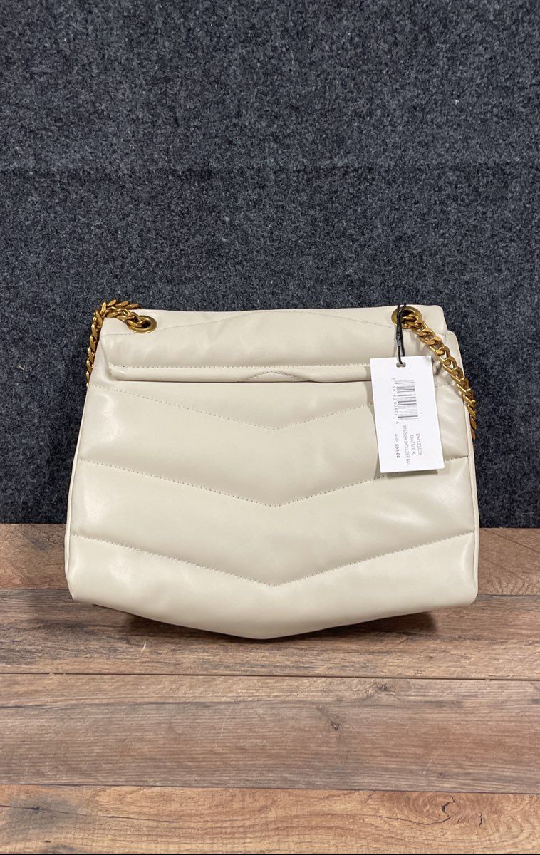 Steve Madden Oatmilk Beige BPARKER Quilted Chevron Shoulder Bag NWT Pouch
