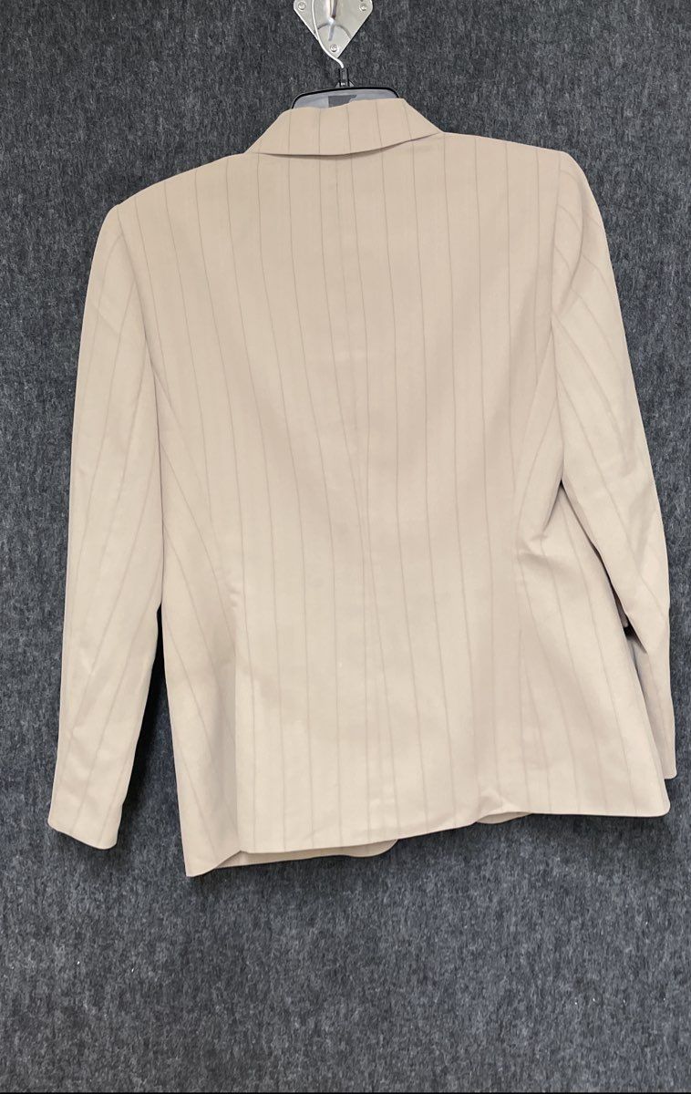 Le Suit Women's Beige Pinstripe Single Breasted Blazer Sz 10P